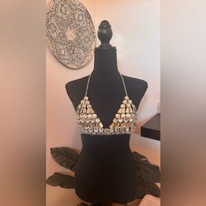 Crystal Embellished Halter Top